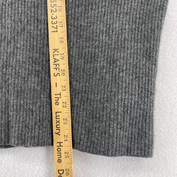 SAKS FIFTH AVENUE Sweater Womens L 100% Cashmere Turtleneck Ribbed Pullover Gray - Picture 11 of 12